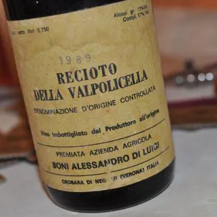 Prima etichetta recioto della valpolicella